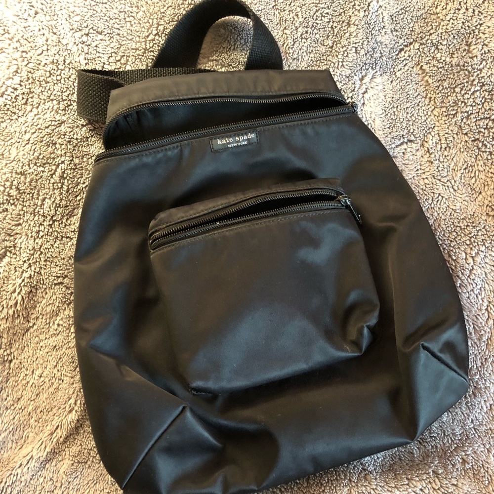 Kate Spade black mini nylon backpack